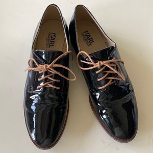 Karl Lagerfeld Patent Leather Oxford Shoes